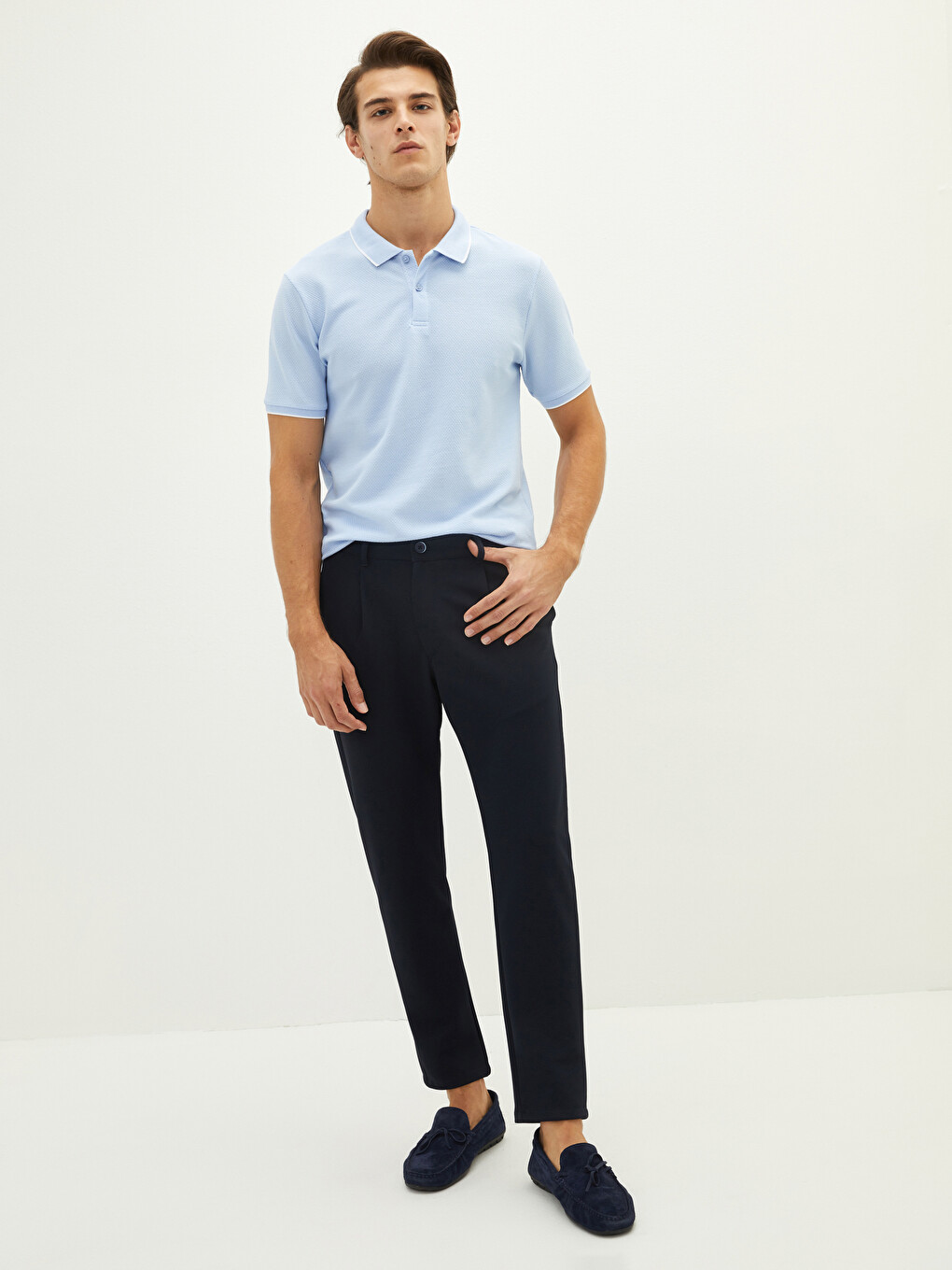 Polo Neck Short Sleeve Men's T-shirt-3