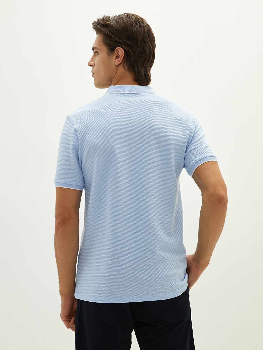 Polo Neck Short Sleeve Men's T-shirt-4