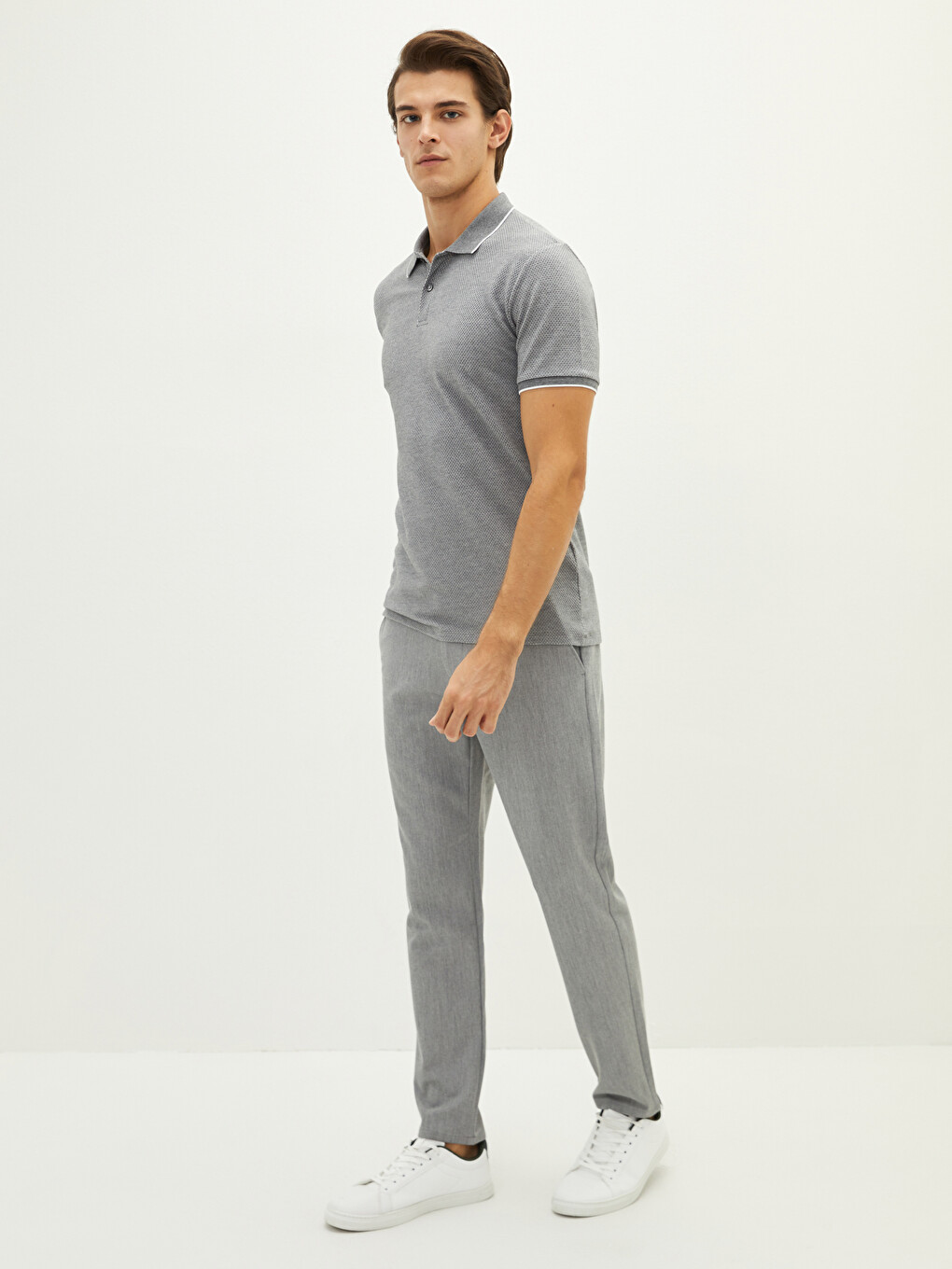 Polo Neck Short Sleeve Men's T-shirt-3