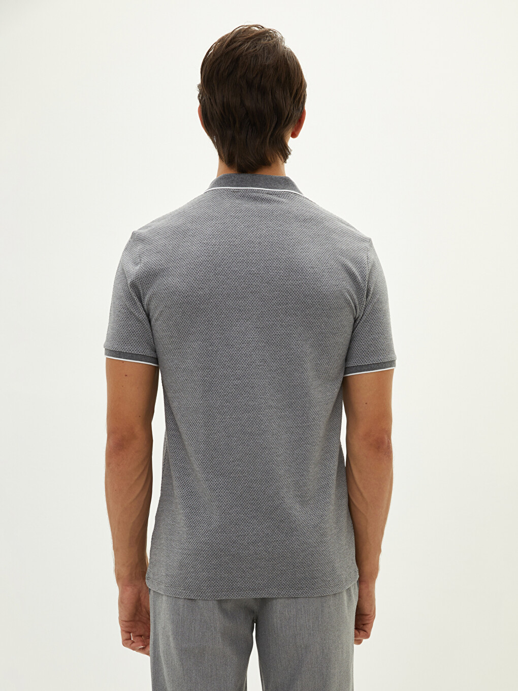 Polo Neck Short Sleeve Men's T-shirt-4