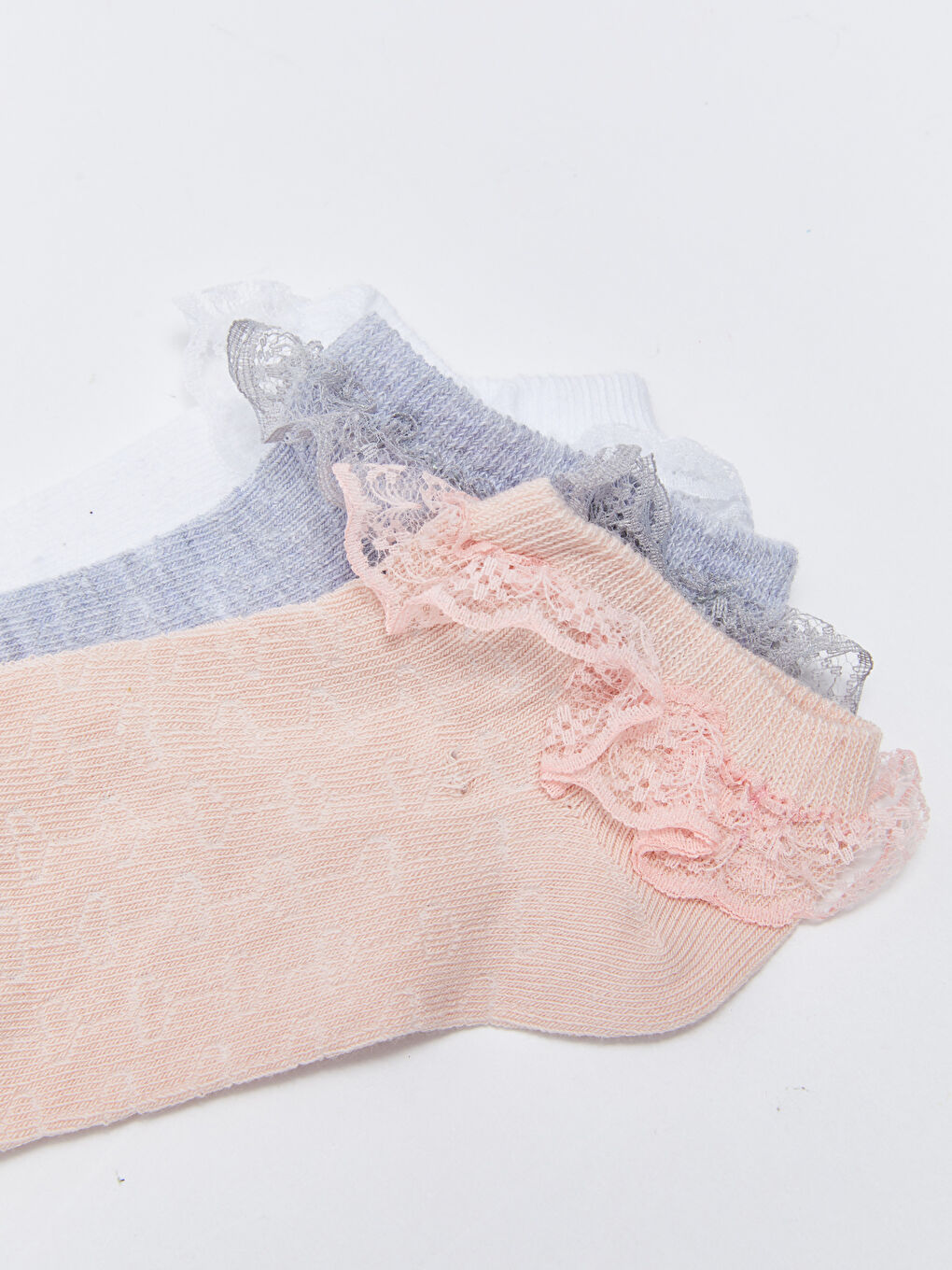 LCW Kids Self-Patterned Girl's Ballet Socks 3 Pieces -S22382Z4-JM1
