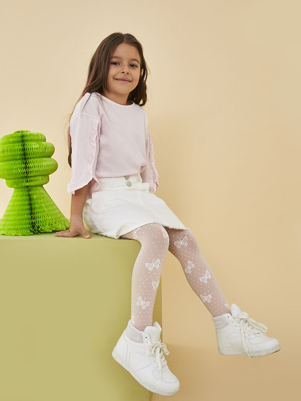 LCW Kids Gemusterte Strumpfhosen für Mädchen -S22390Z4-G8G