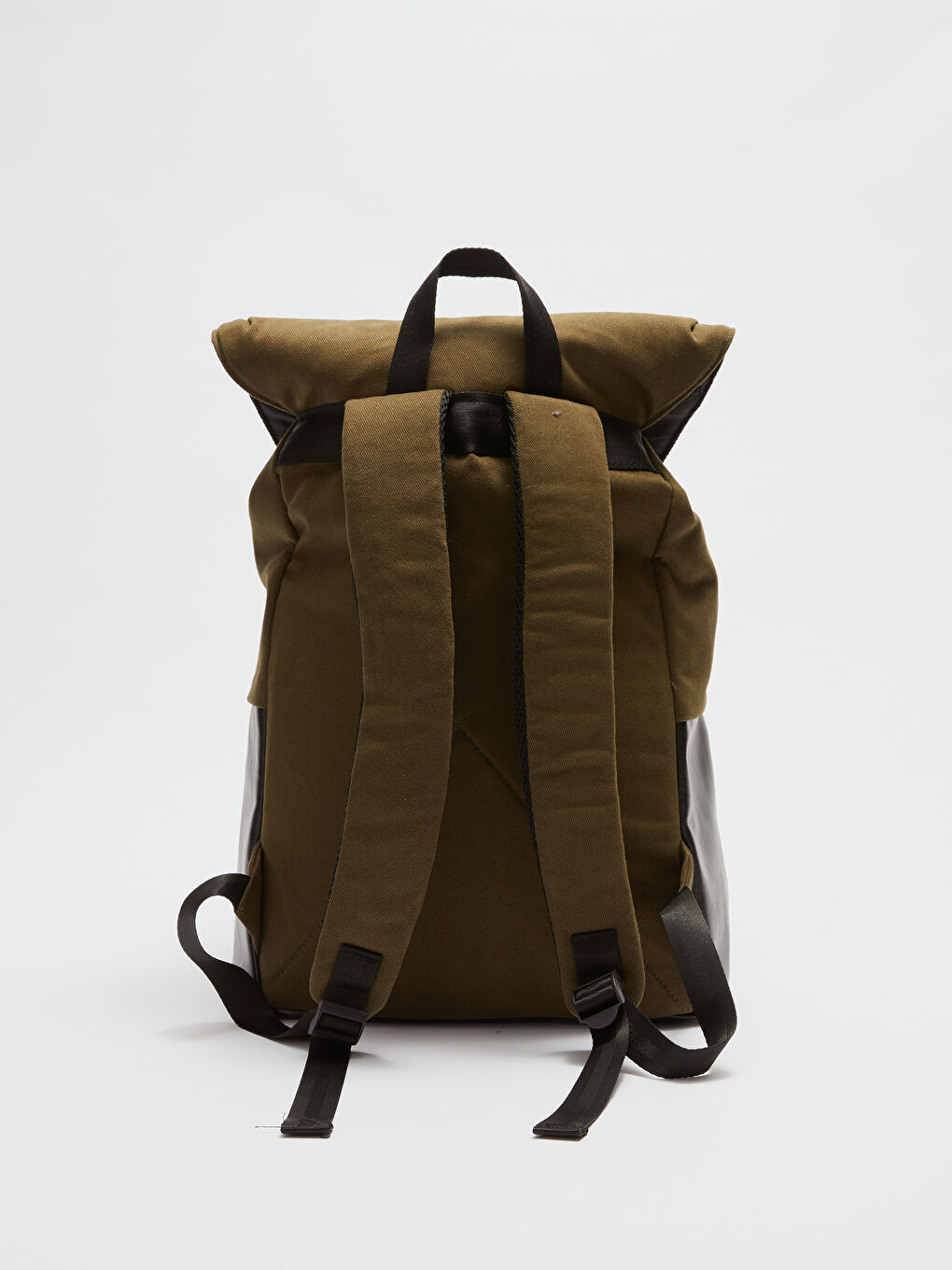 Haki Kanvas Klips Tokalı Erkek Sırt Çantası-4