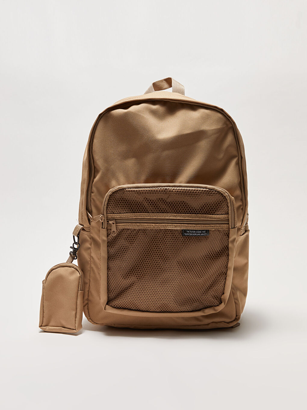 Bej File Detaylı Erkek Sırt Çantası-3