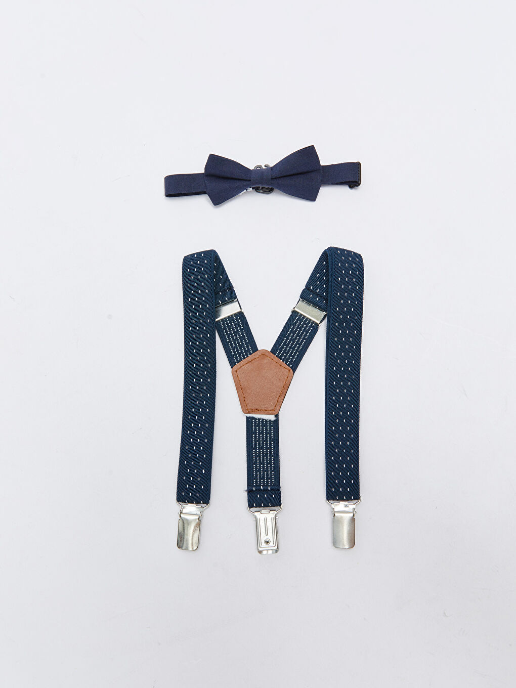 Lacivert Erkek Bebek Papyon ve Pantolon Askısı-1