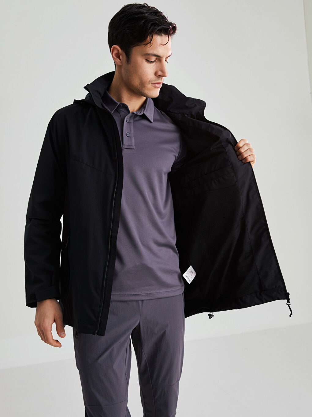 Impermeabil Regular Fit cu Glugă pentru Bărbați-2