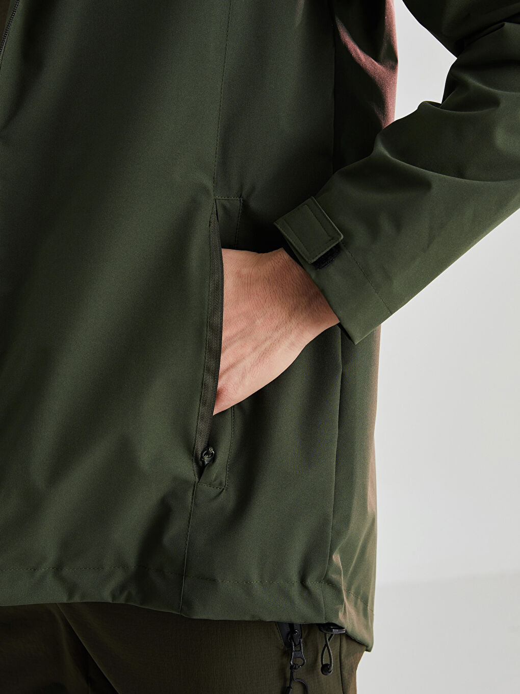 Regulär Geschnittener Regenmantel Für Herren Mit Kapuze-4