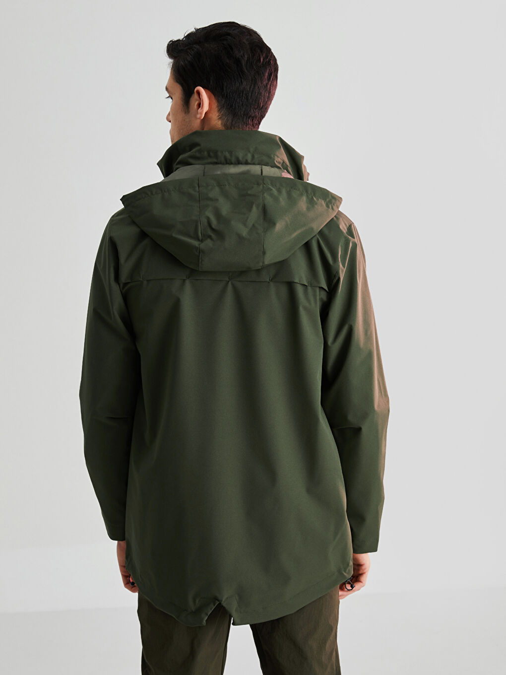 Regulär Geschnittener Regenmantel Für Herren Mit Kapuze-5