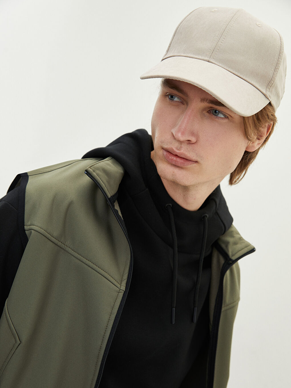 Haki Standart Kalıp Dik Yaka Erkek Yelek-2