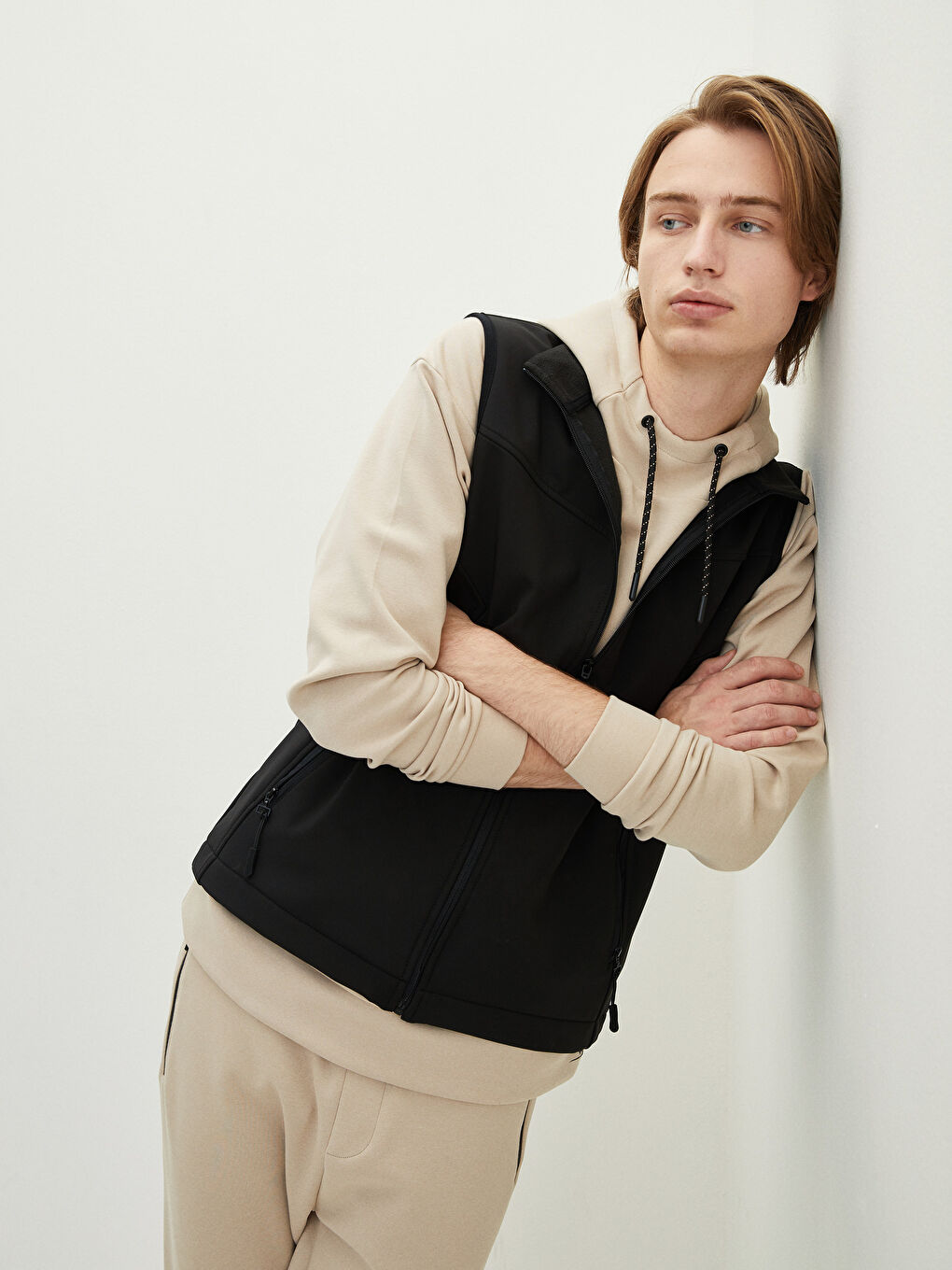 Standard Fit Funnel Neck Men's Waistcoat -S22473Z8-CVL