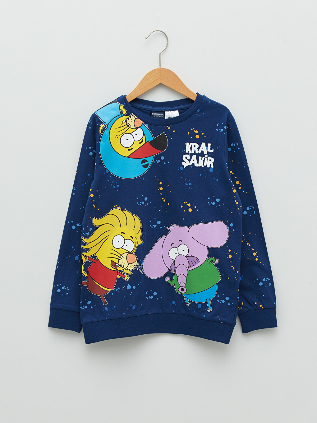 Lacivert Okulun Yıldızı Kral Şakir Baskılı Sweatshirt-2