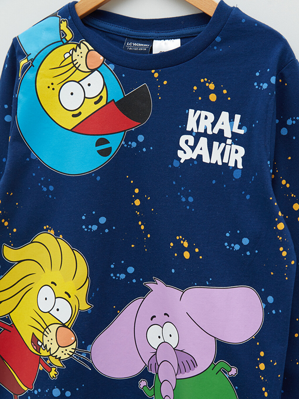 Lacivert Okulun Yıldızı Kral Şakir Baskılı Sweatshirt-4