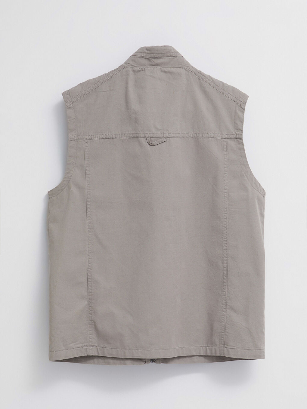 Bej Standart Kalıp Dik Yaka Erkek Avcı Yeleği-6