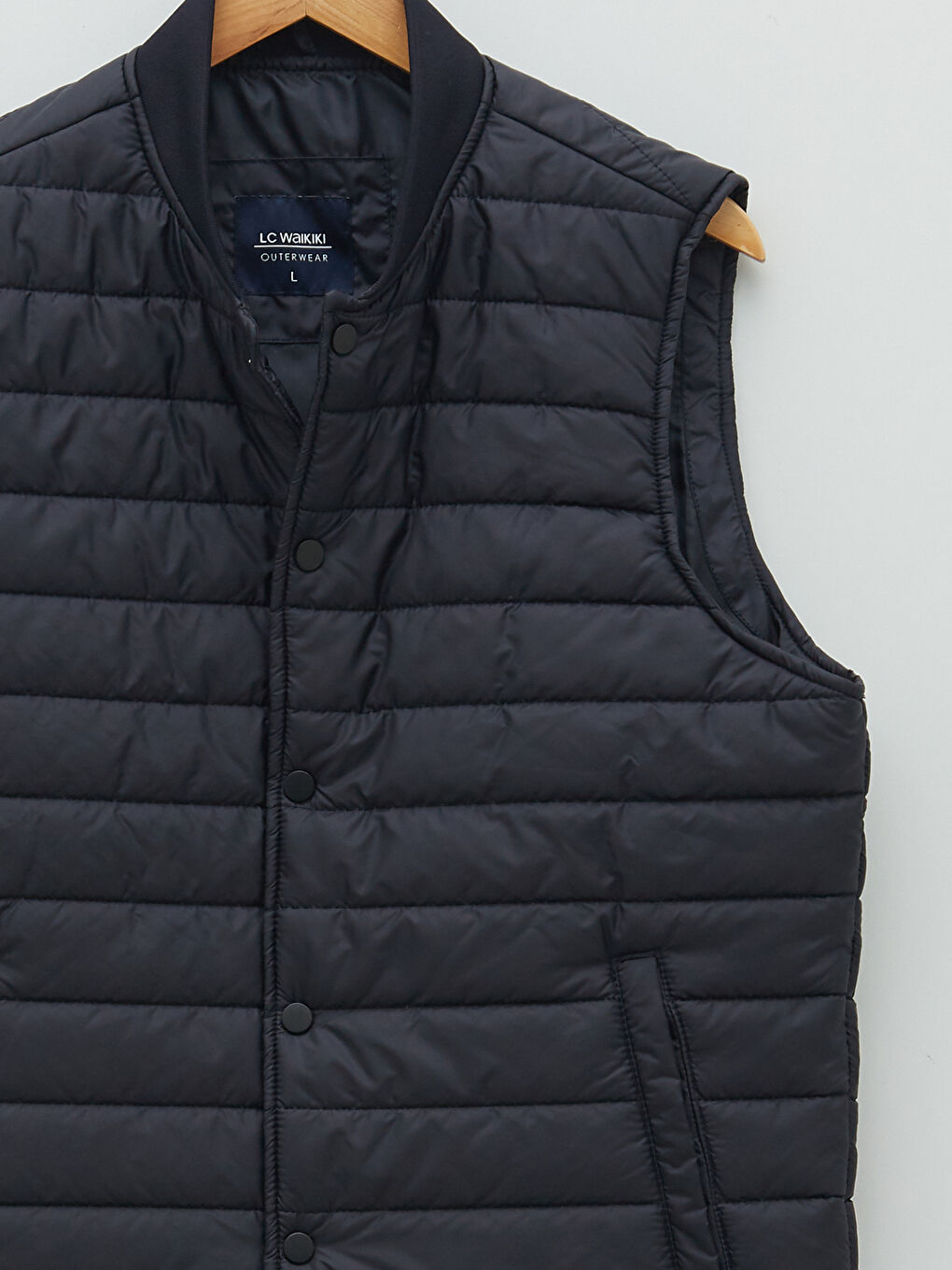 Lacivert Standart Kalıp Dik Yaka Erkek Yelek-7