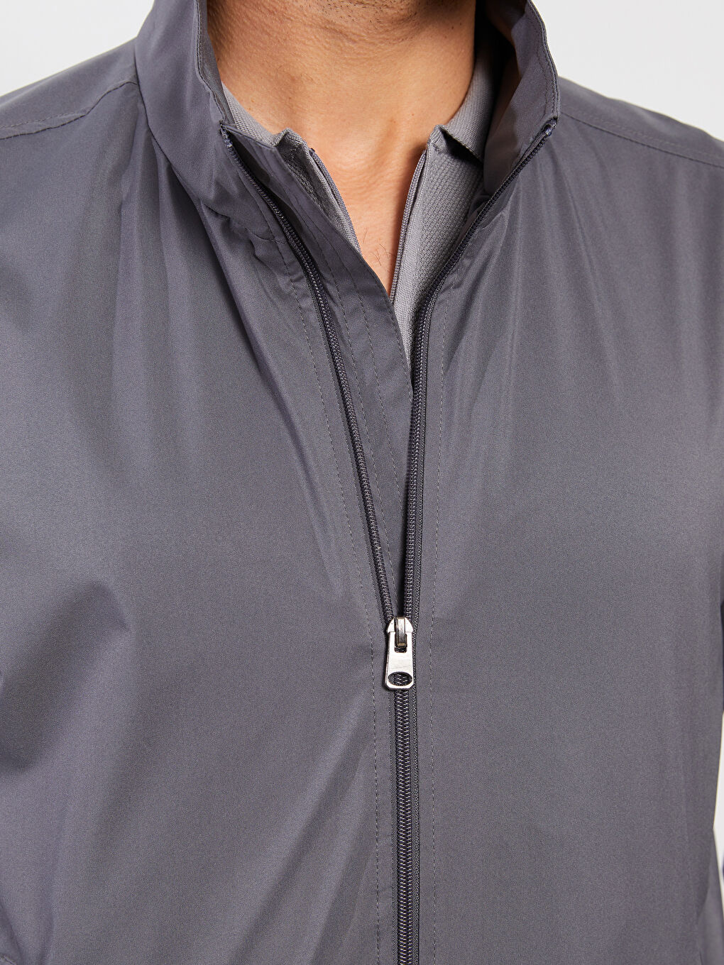 Antrasit Standart Kalıp Dik Yaka Erkek Mont-2