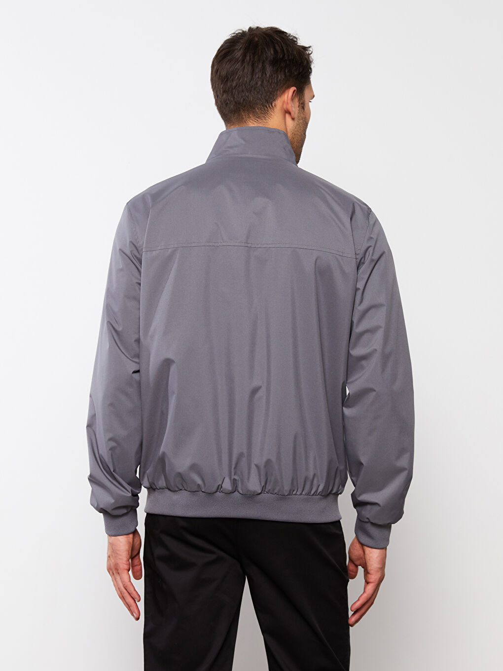 Antrasit Standart Kalıp Dik Yaka Erkek Mont-4