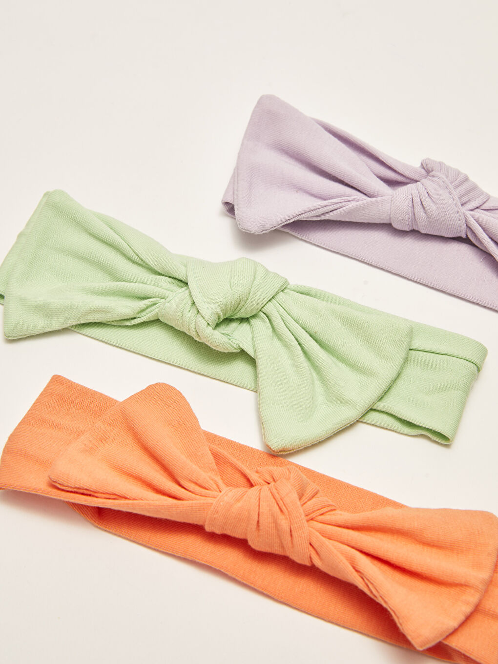 Lila Basic Fiyonk Detaylı Kız Bebek Saç Bandı 3'lü-3
