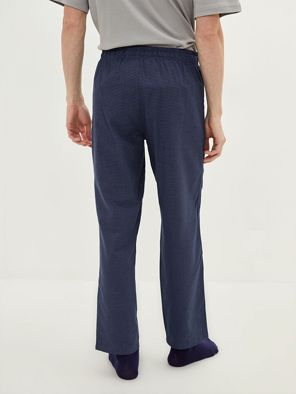 Lacivert Standart Kalıp Desenli Erkek Pijama Alt-4