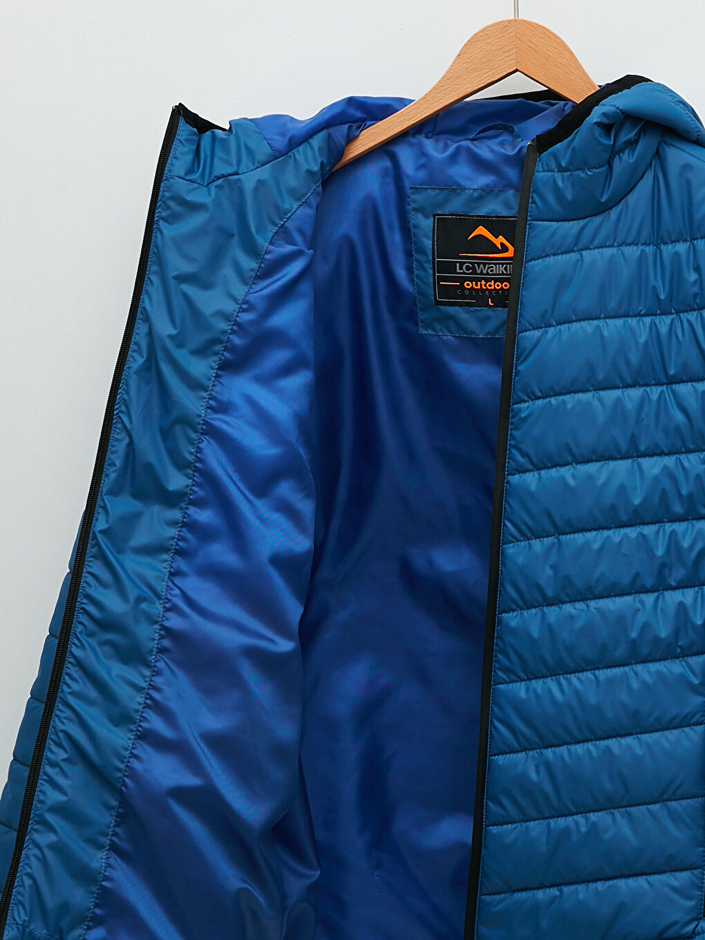 Mavi Standart Kalıp Kapüşonlu Kalın Erkek Şişme Mont-9