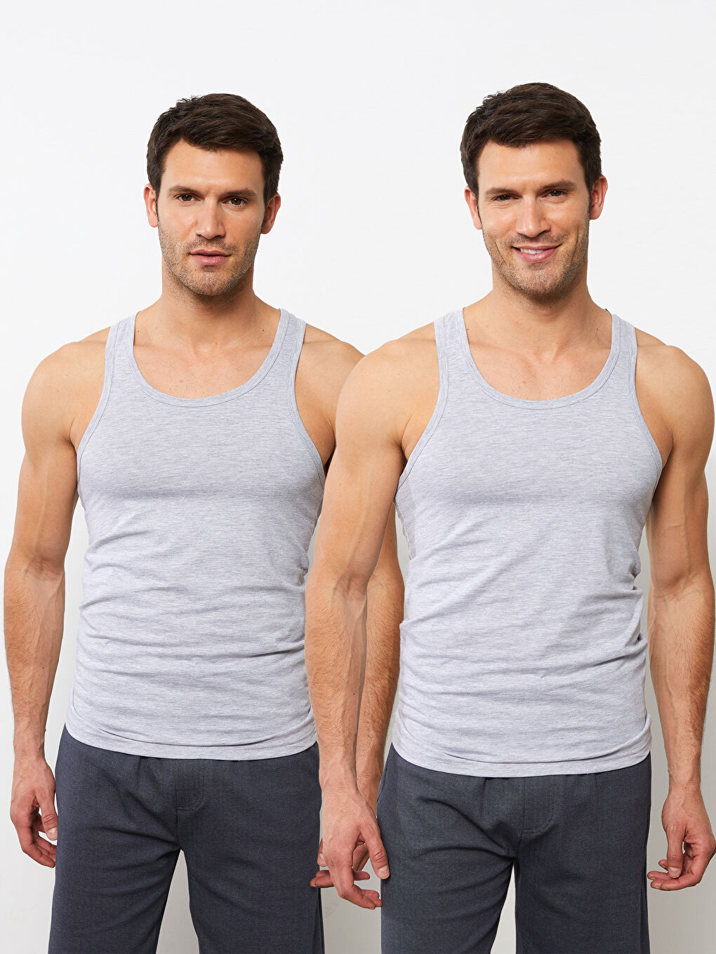 Gilet de Sport Basique en Coton et Col Rond pour Homme - Lot de 2