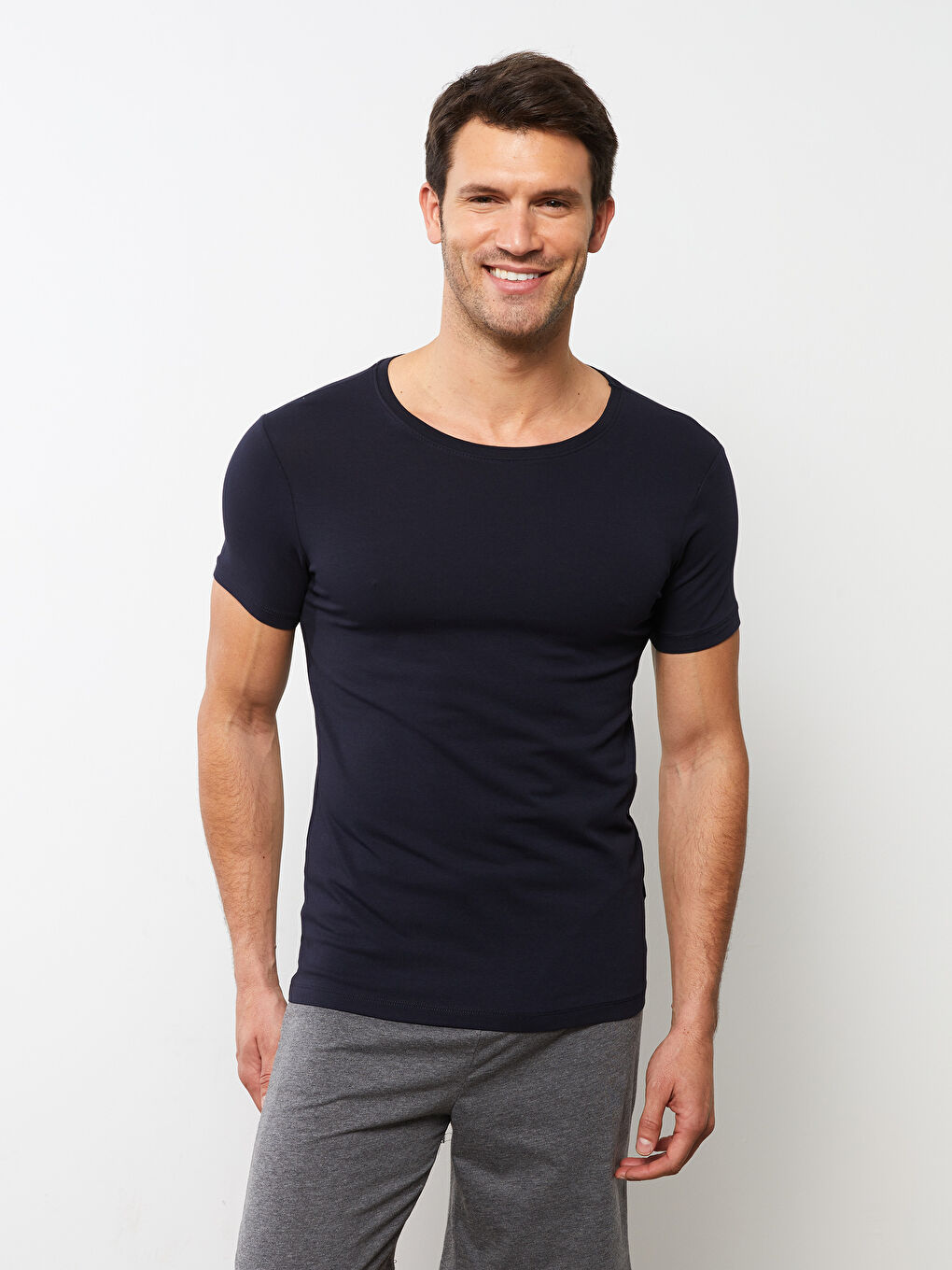 Crew Neck Short Sleeve Men's Vest-1