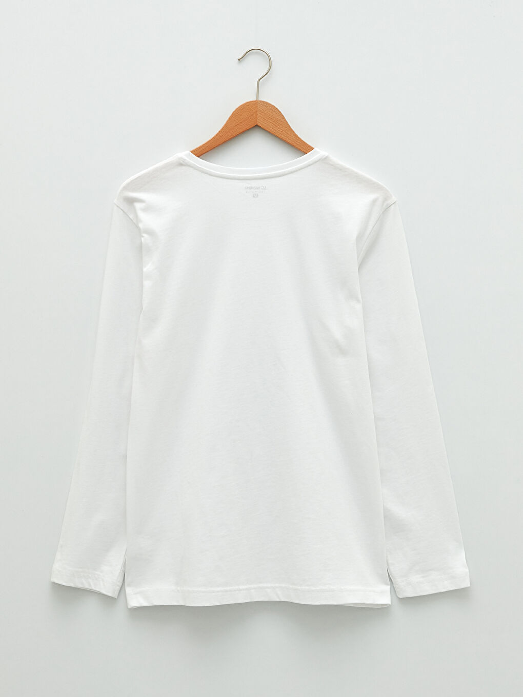 Beyaz Bisiklet Yaka Uzun Kollu Pamuklu Erkek Atlet-6