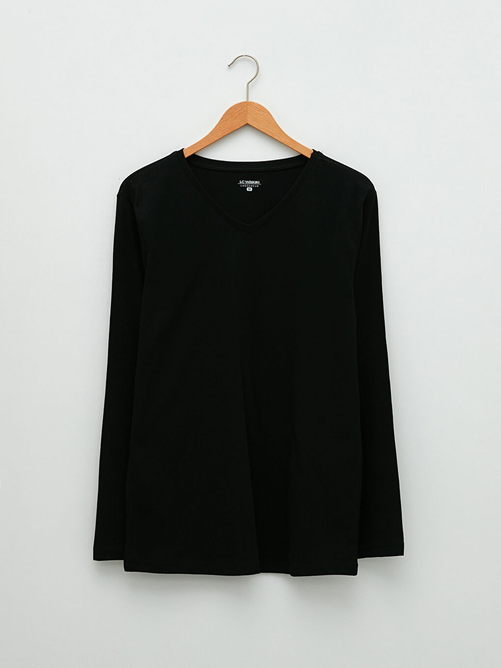 V-Neck Long Sleeve Cotton Men's Undershirt-5