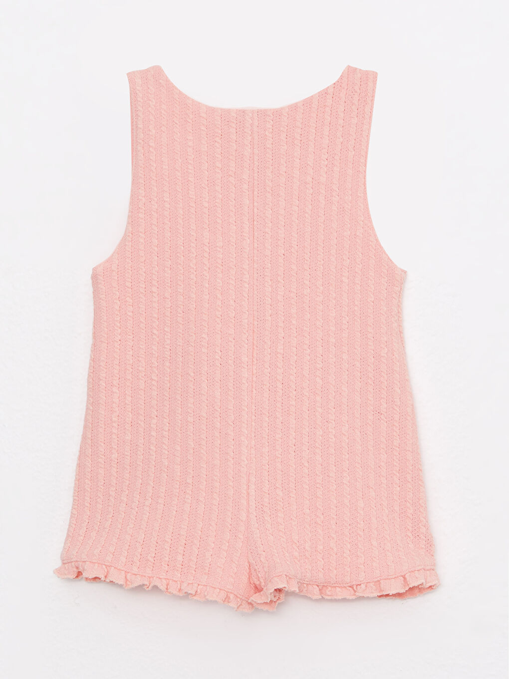 V-Ausschnitt Selbstgemustert Baby Mädchen Spielanzüge-1