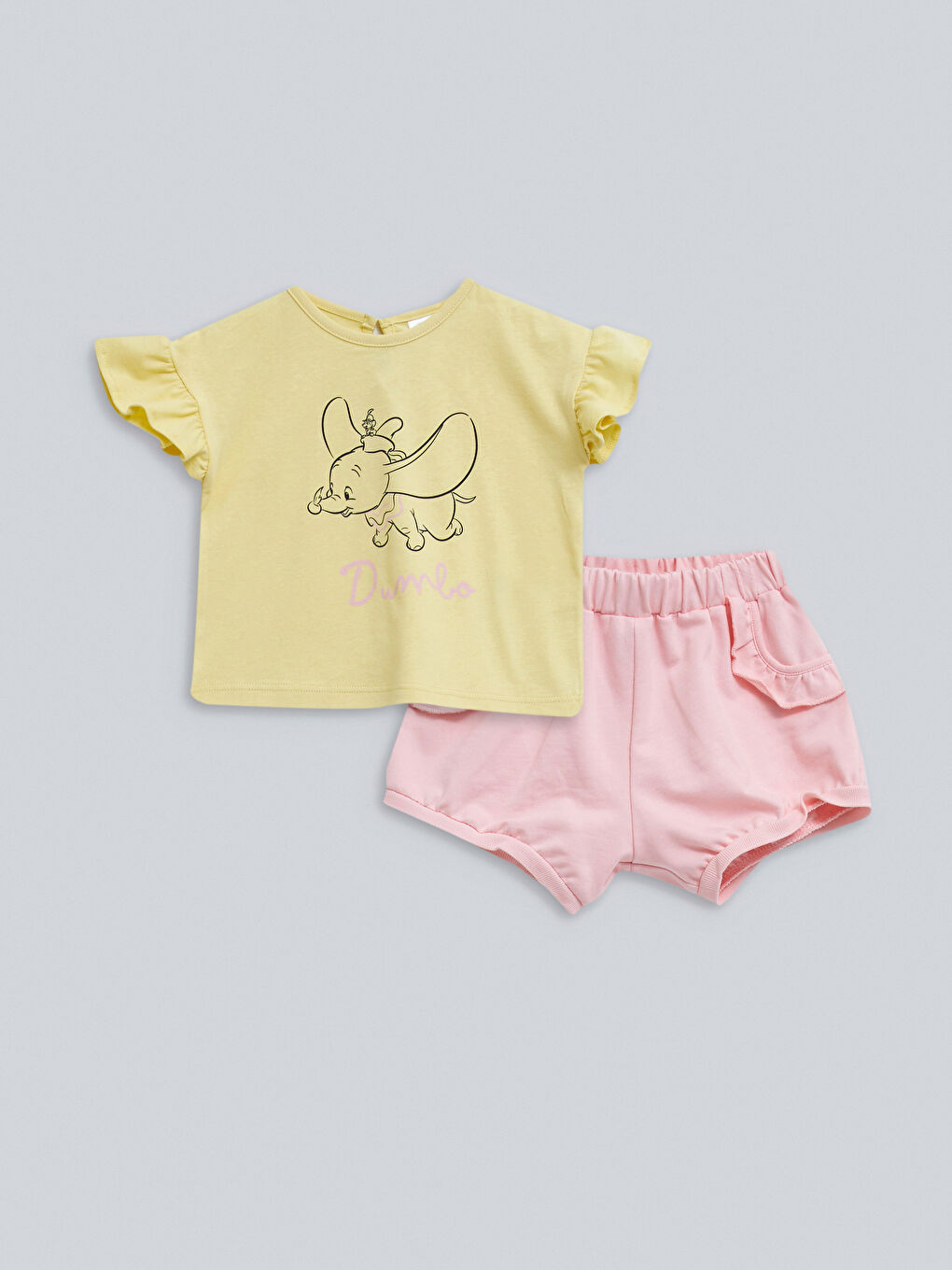 LCW baby Комплект Тениска и Шорти за Бебе Момиче Дъмбо от Памук с Къс Ръкав и Щампа, 2 броя -S22634Z1-FTY