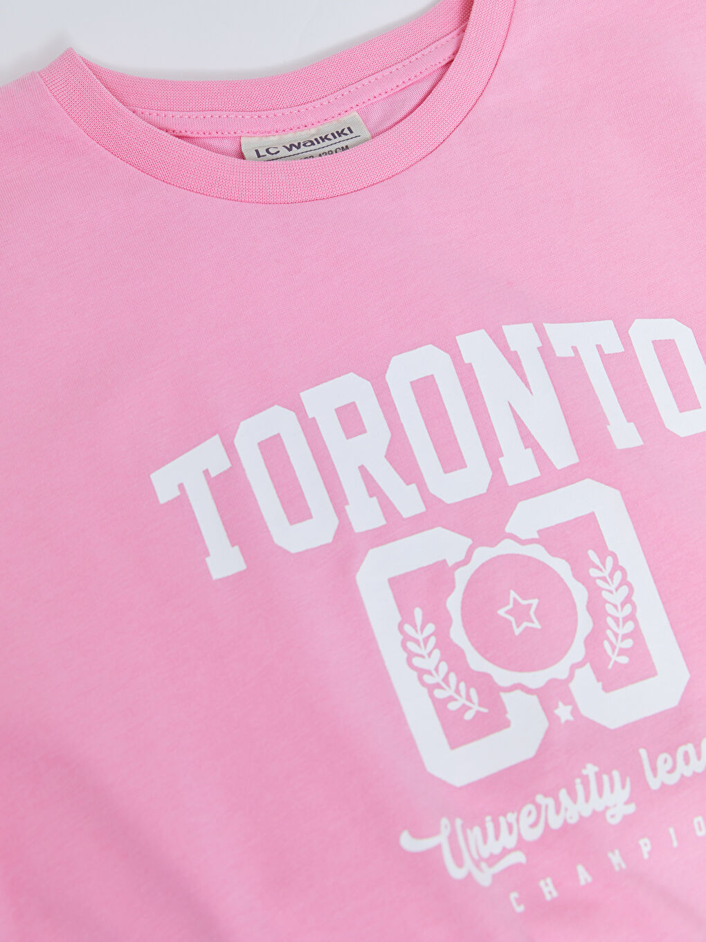 Pembe Bisiklet Yaka Baskılı Kısa Kollu Kız Çocuk Sweatshirt-2