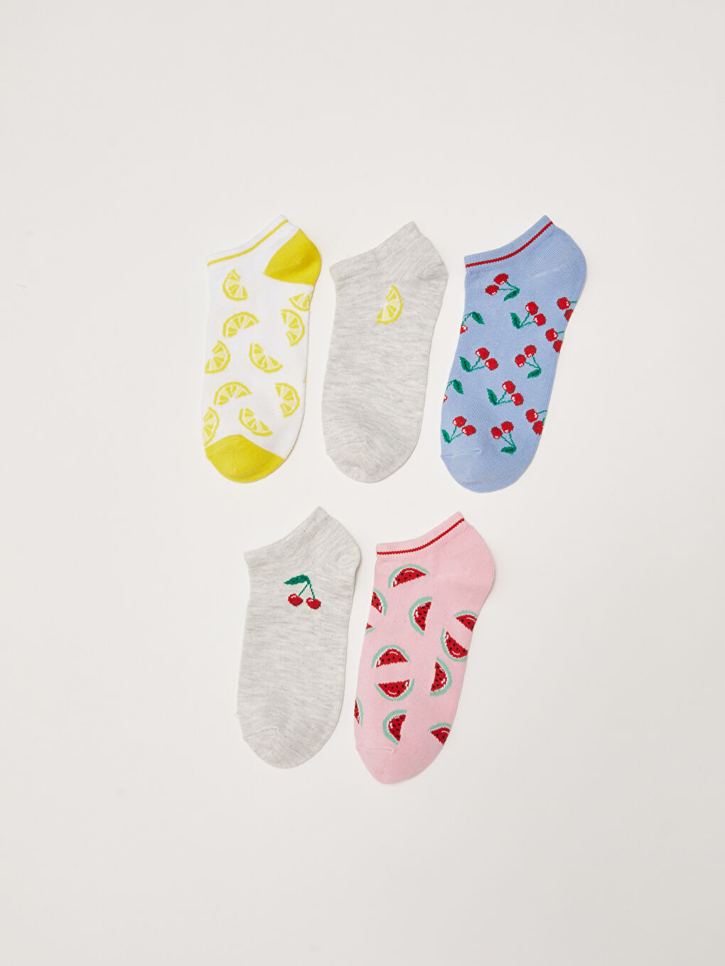 Комплект из 5 пар женских носков с принтом-1