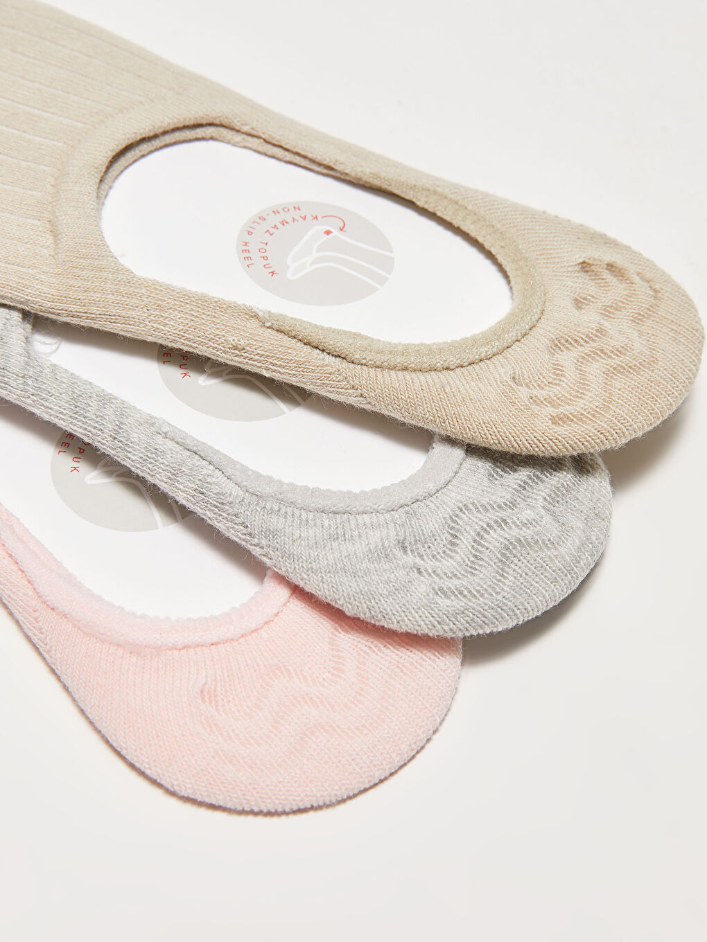 Șosete Balerină cu Toc Anti-Alunecare pentru Femei, Pachet de 3-2