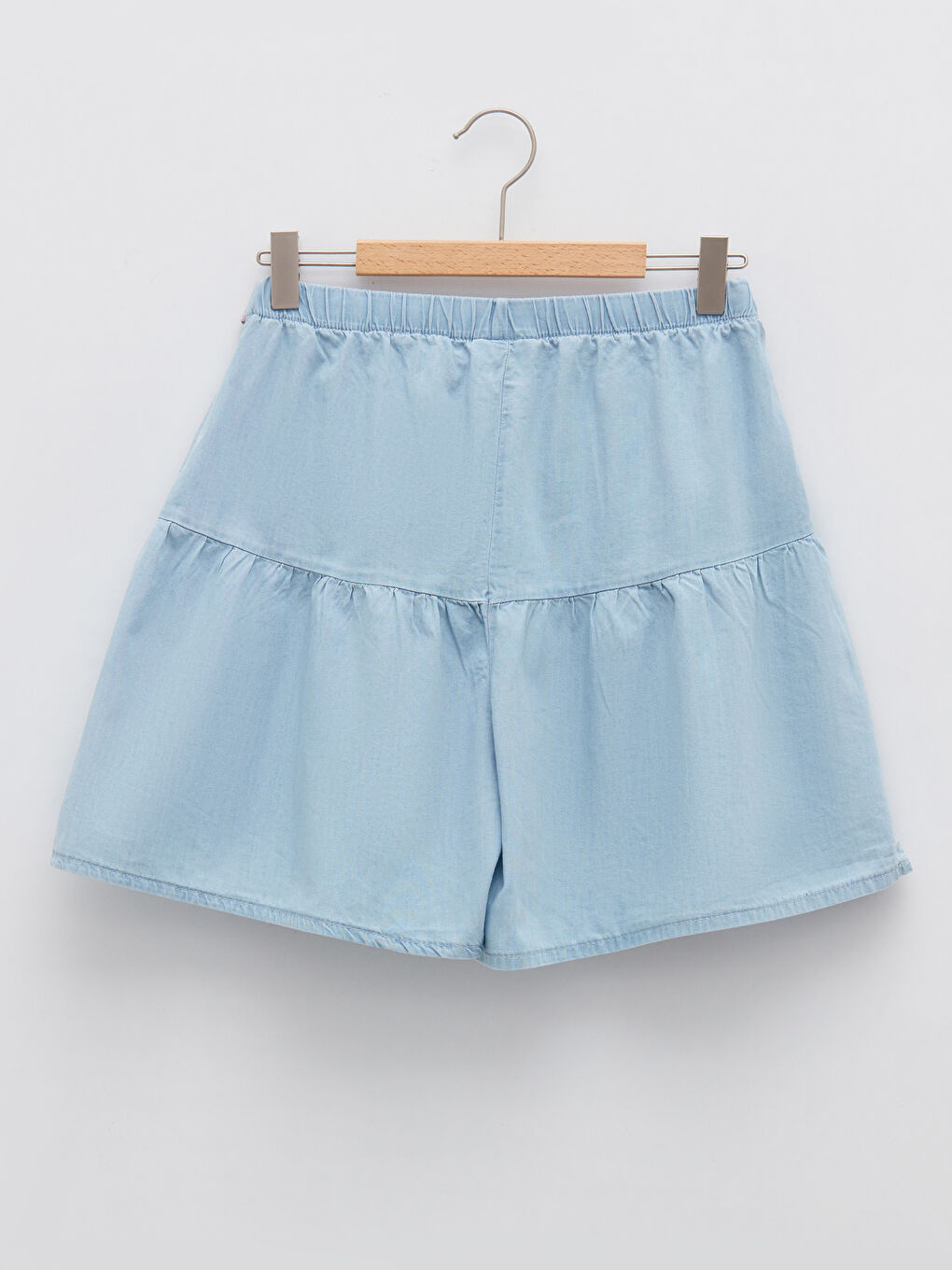 Jupe-Short Basique en Jean pour Fille à Taille Élastique en Coton-1