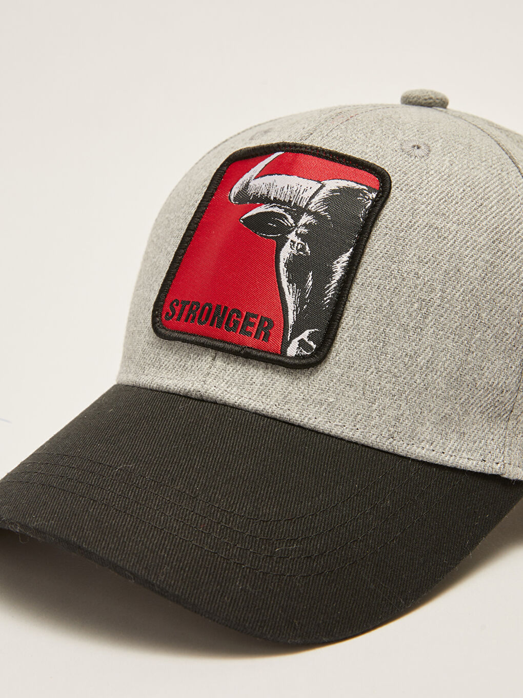 Antrasit Etiket Nakışlı Erkek Kep Şapka-5