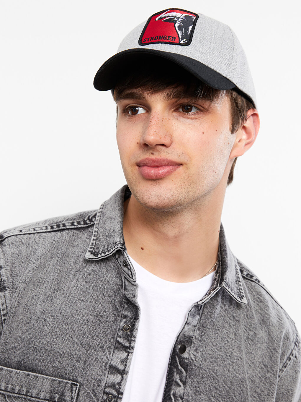 Antrasit Etiket Nakışlı Erkek Kep Şapka