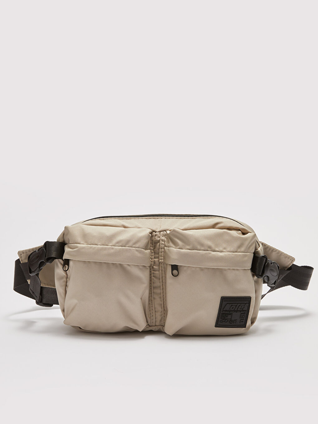 Bej Etiket Detaylı Erkek Bel Çantası-2