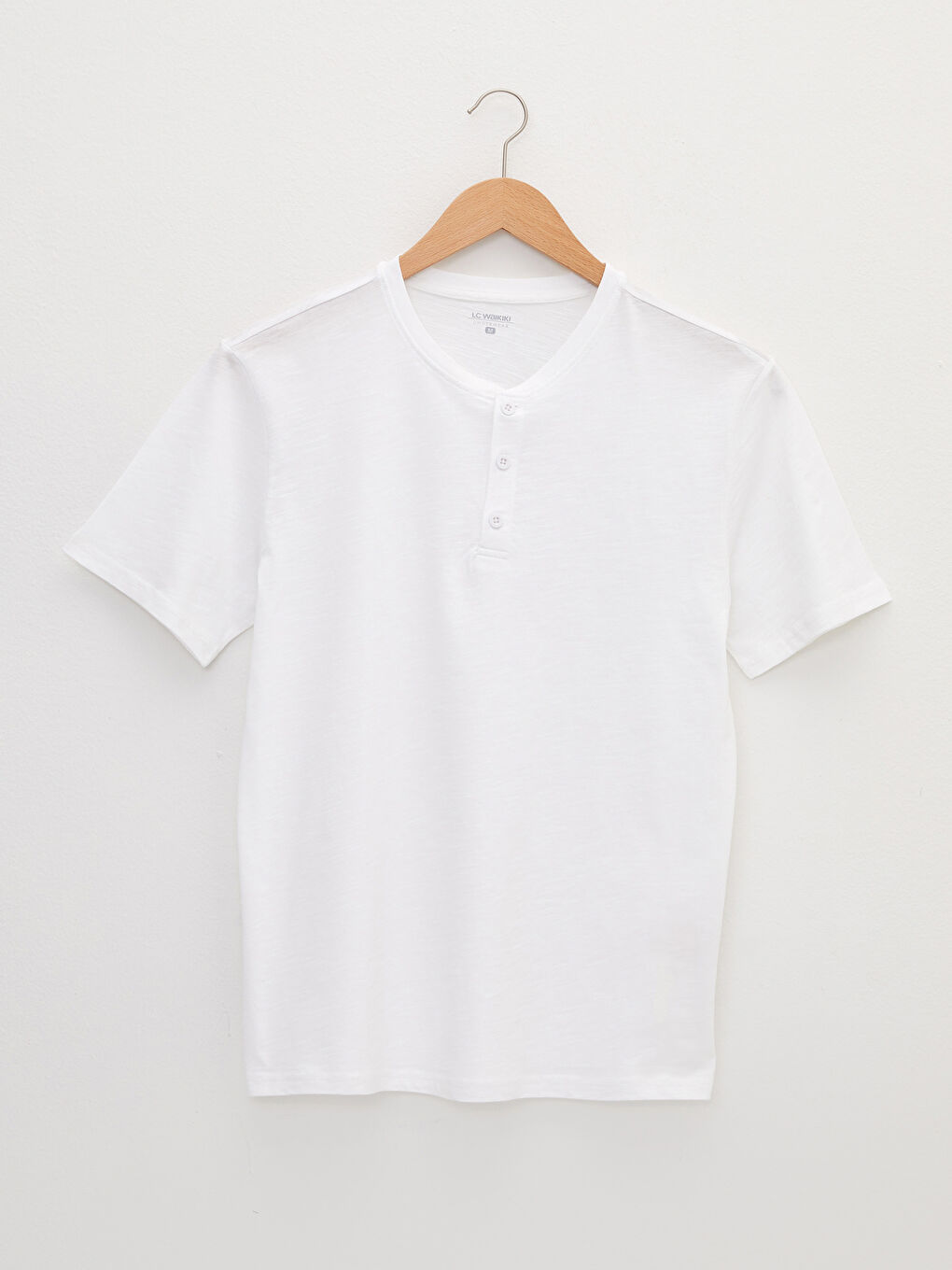 Beyaz Bisiklet Yaka Kısa Kollu Pamuklu Erkek Atlet-5