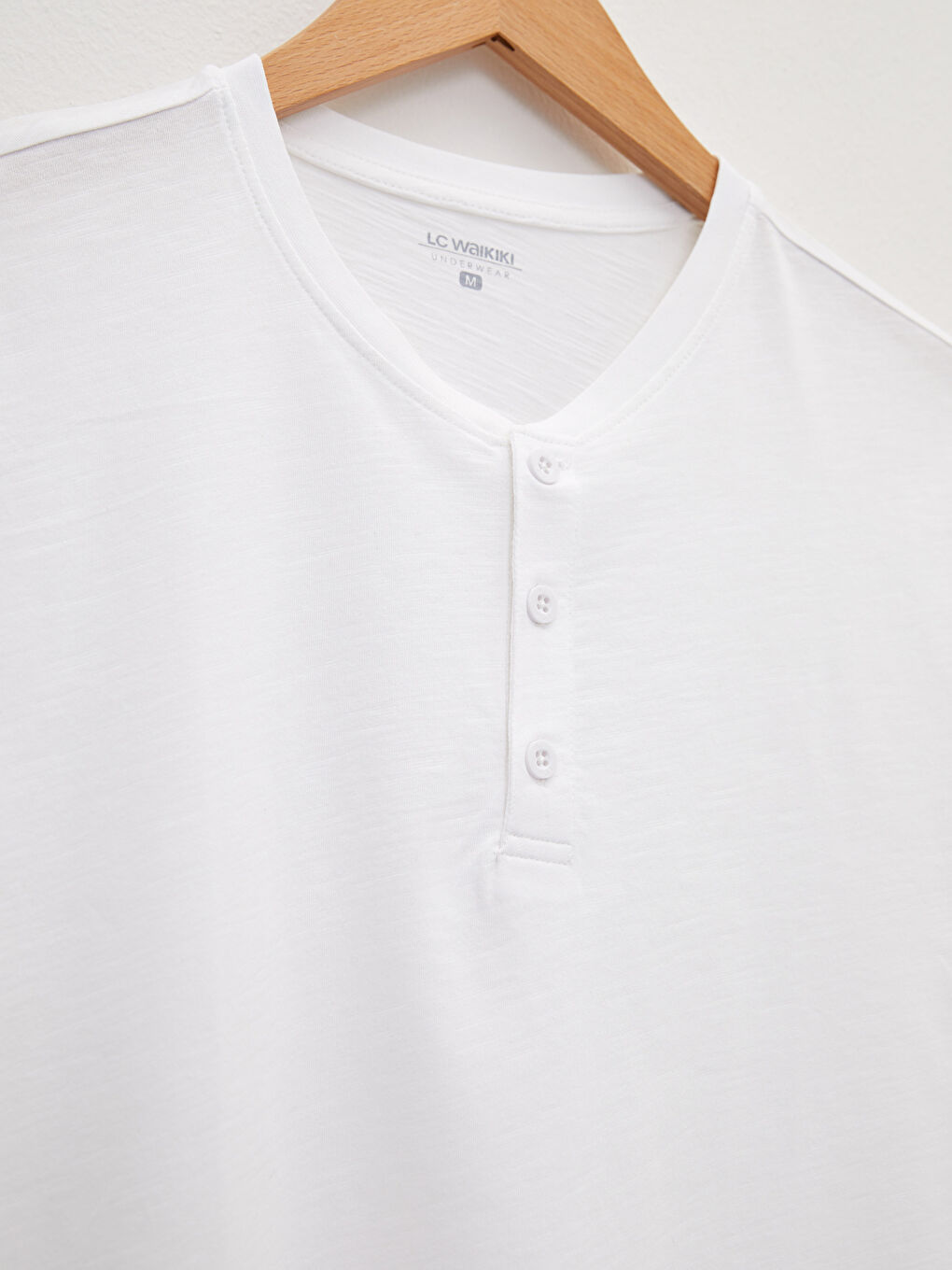 Beyaz Bisiklet Yaka Kısa Kollu Pamuklu Erkek Atlet-6