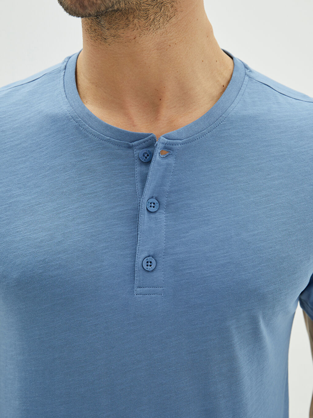 Mavi Bisiklet Yaka Kısa Kollu Pamuklu Erkek Atlet-3