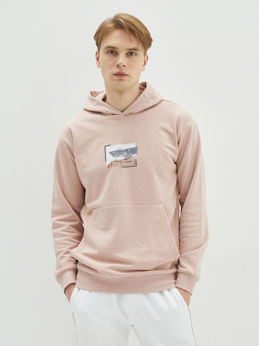 Мужское худи с длинным рукавом и принтом-1