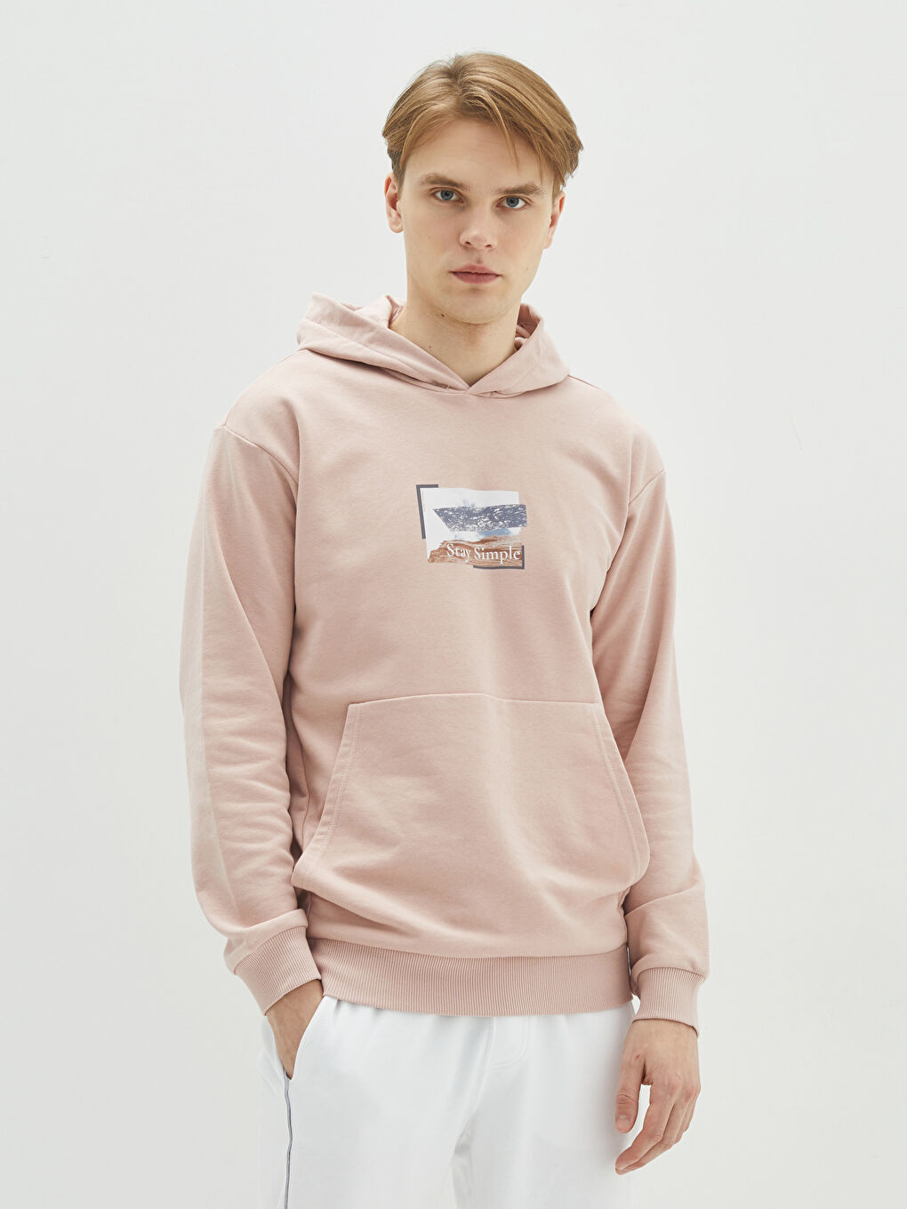 Мужское худи с длинным рукавом и принтом-2