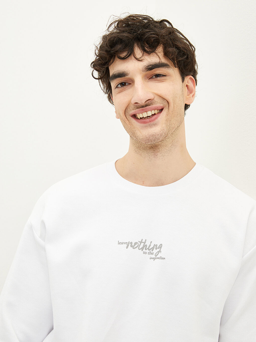 Sweat-shirt imprimé à manches longues et col rond pour hommes