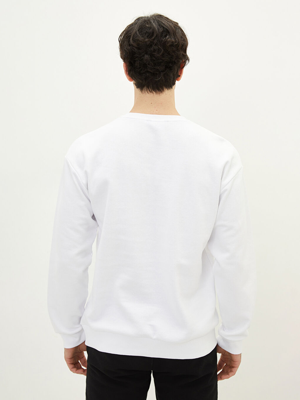 Sweat-shirt imprimé à manches longues et col rond pour hommes-4