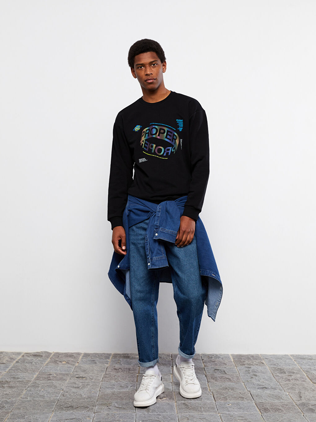 XSIDE Crew Neck Long Sleeve Printed Men's Sweatshirt -S22833Z8-CVL