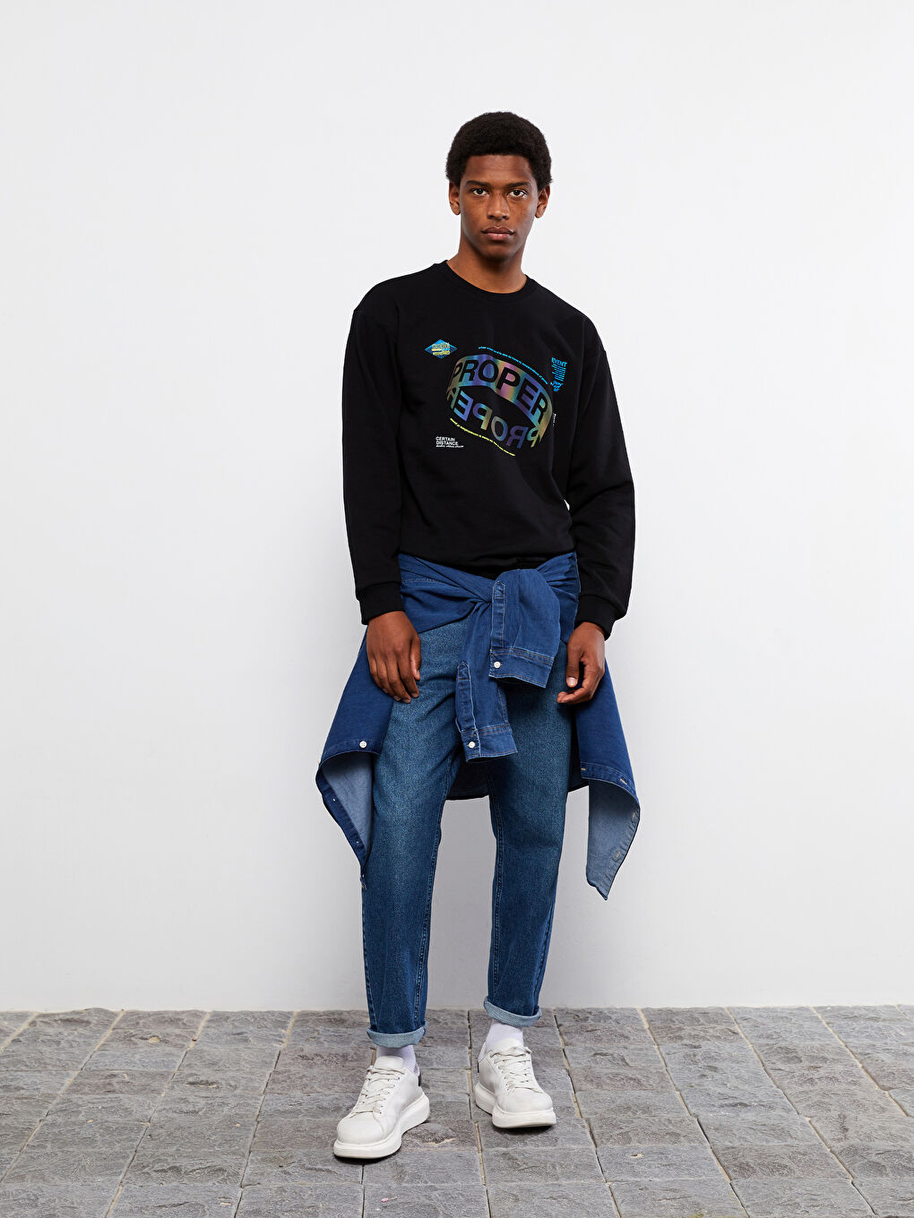 XSIDE Crew Neck Long Sleeve Printed Men's Sweatshirt -S22833Z8-CVL