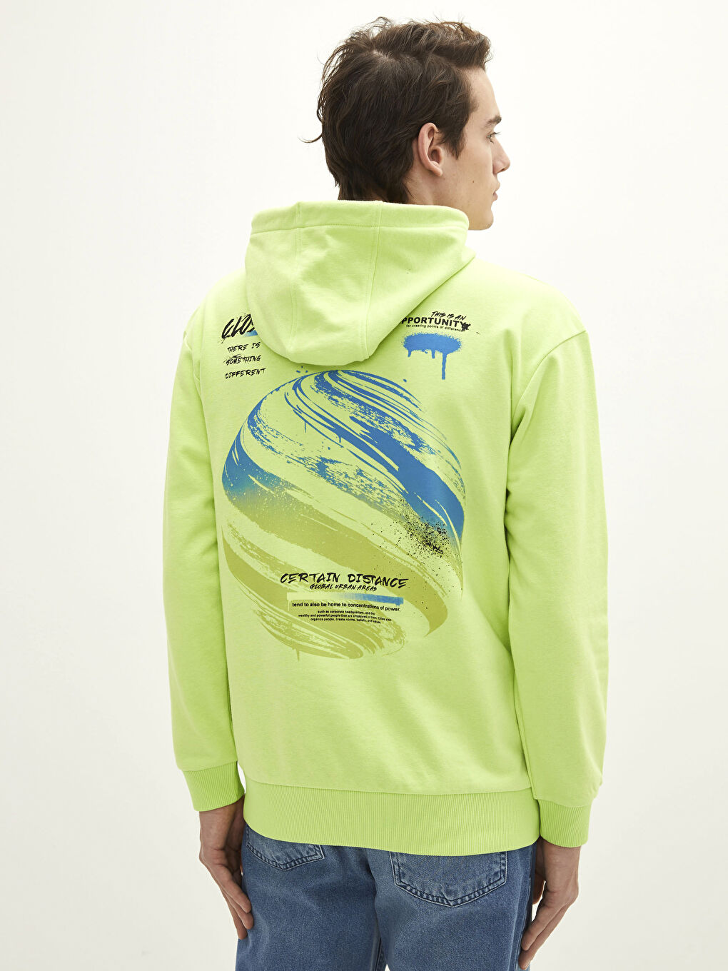 هودي مطبوع كم طويل للرجال-4