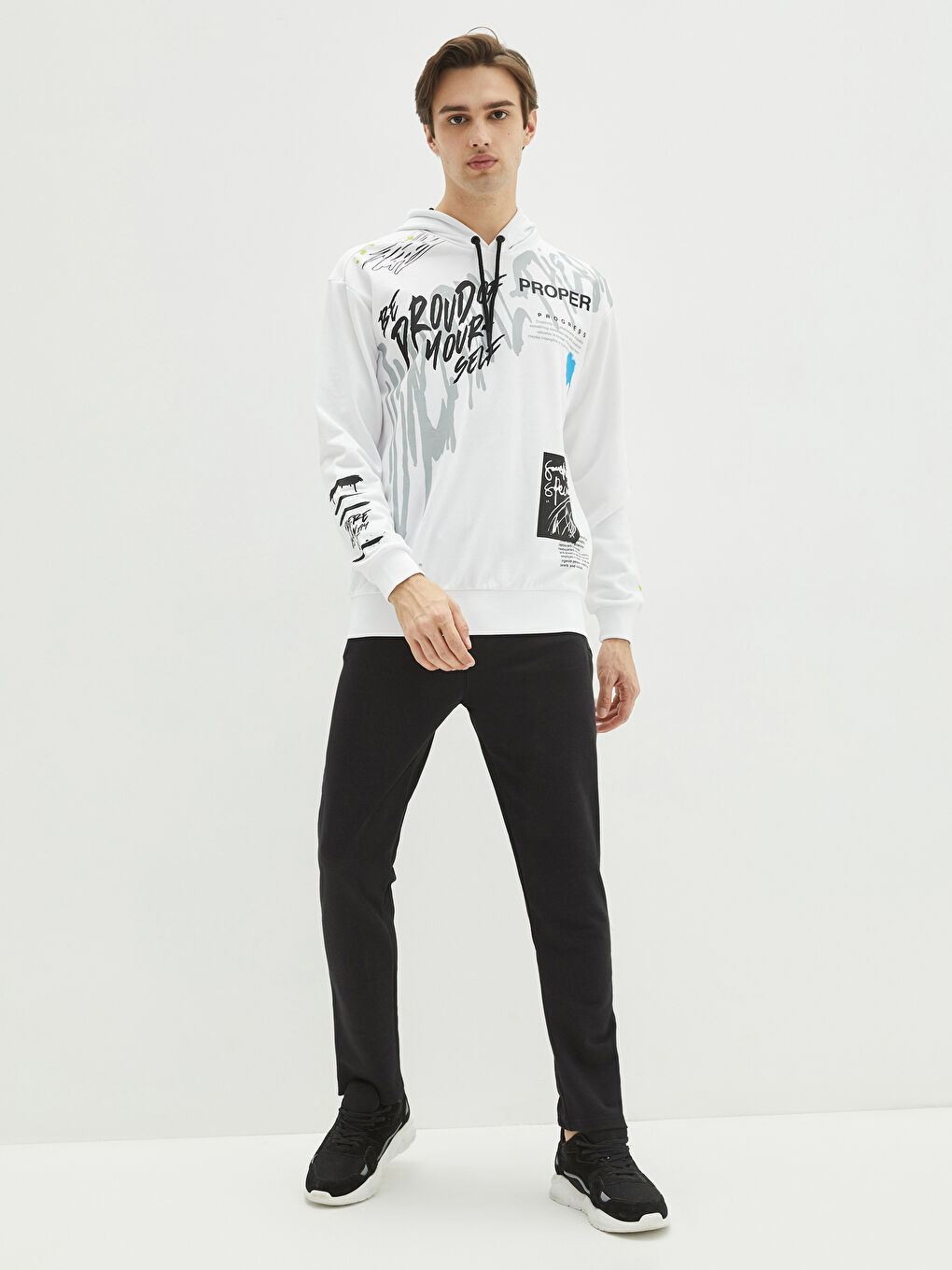 XSIDE Long Sleeve Printed Men's Hoodie -S22841Z8-Q6K - LC