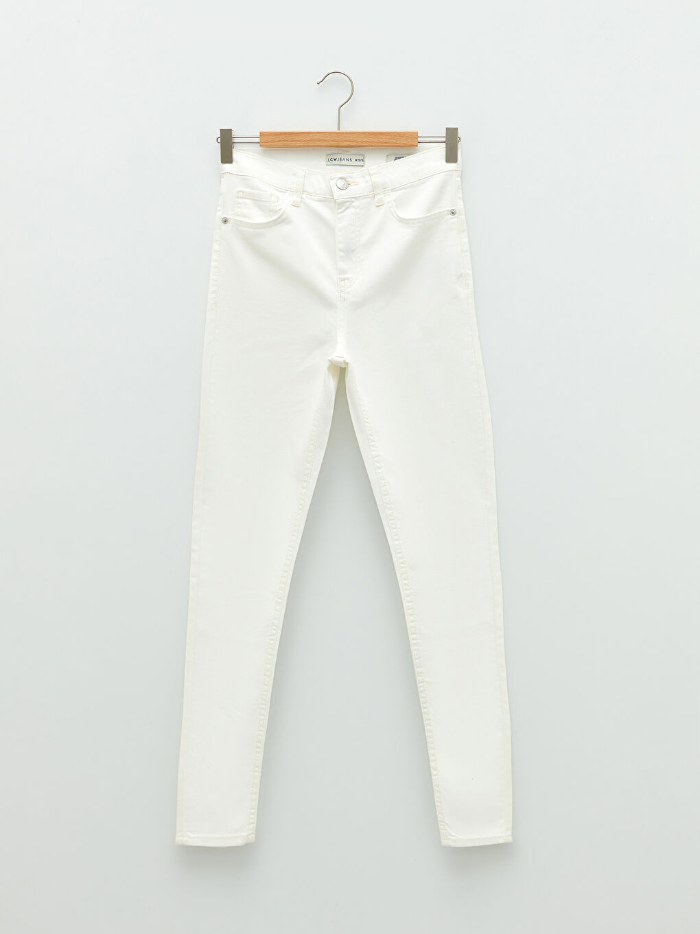 Beyaz Yüksek Bel Jüpiter Süper Skinny Fit Kadın Jean Pantolon-6