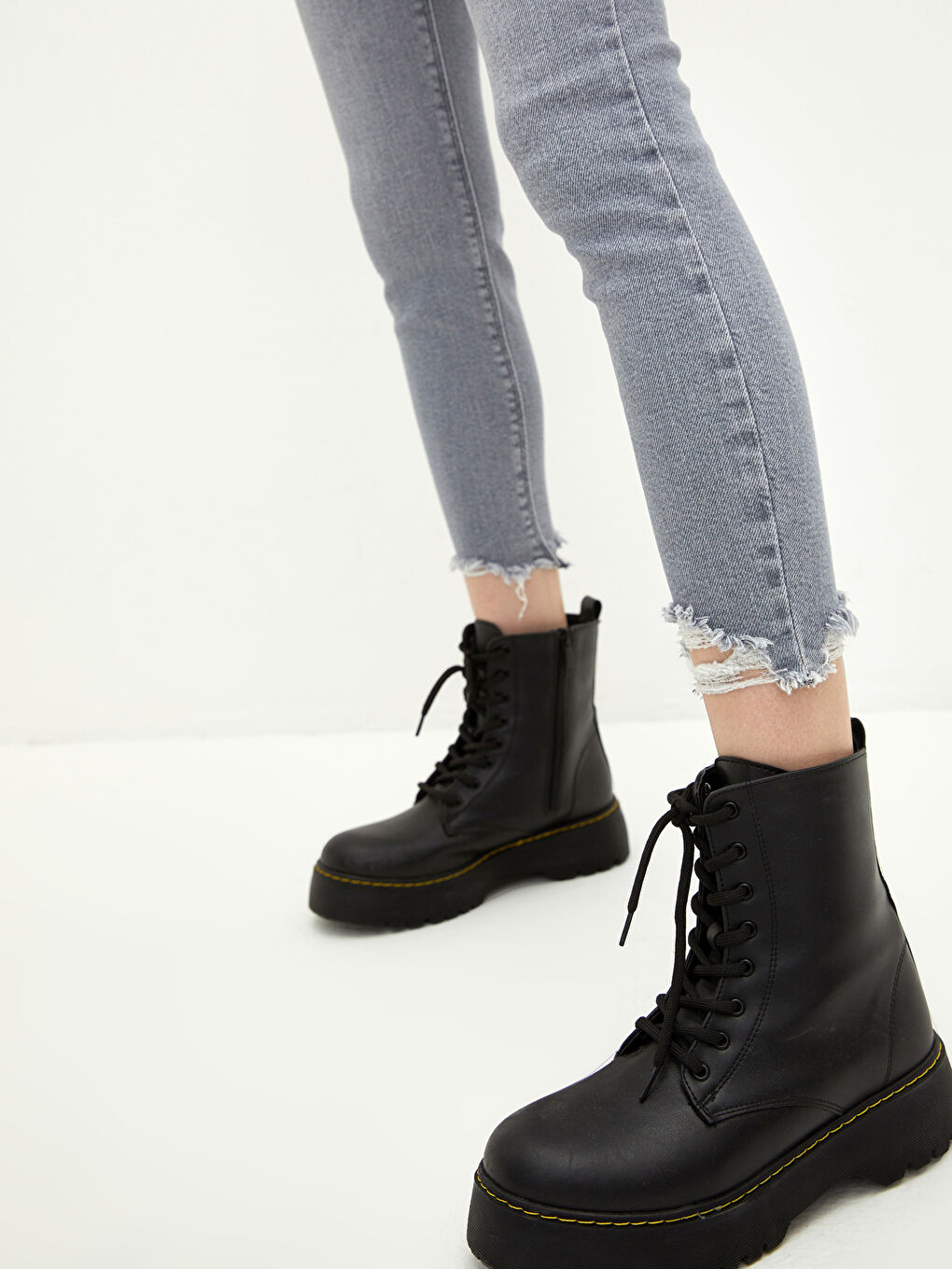 Gri Yüksek Bel Jüpiter Süper Skinny Fit Kadın Jean Pantolon-2