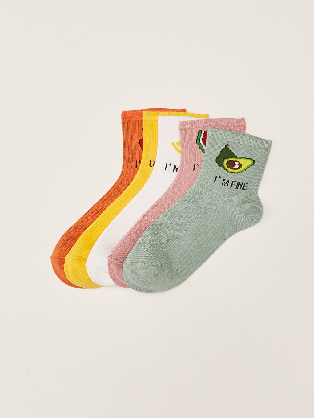 Printed Women's Ankle Socks 5 Pack